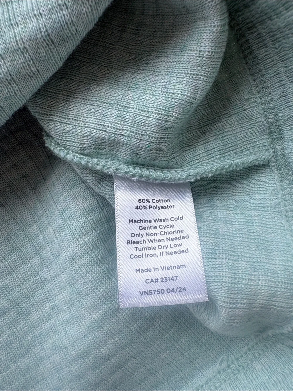 Talbots Zip Detail Funnel Neck Pullover Waffle Light Green Sweater Medium - Picture 7 of 7